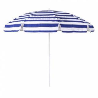 Mavi Beyaz Gabardin Kalın Kumaş Plaj Şemsiyesi - Balkon Şemsiyesi - Bahçe Şemsiyesi