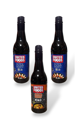 United Foods Soya Sosu Üçlü Set 3X750 Ml (1X Koyu + 2X Az Tuzlu)