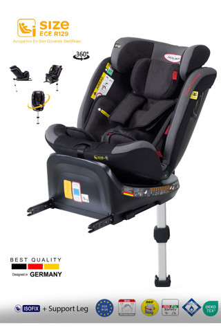 Holmer Aero 3D Legfix I-Size (360° Dönebilir) 0-36Kg /Sps/Sıp/Latch Isofix Oto Koltuğu