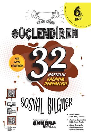 6. Sınıf Güçlendiren 32 Haftalık Sosyal Bilgiler Kazanım Denemeleri / 9786258149739 - Ankara Yayıncılık