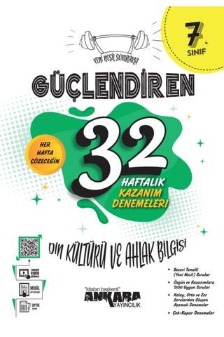 7. Sınıf Güçlendiren 32 Haftalık Din Kültürü ve Ahlak Bilgisi Kazanım Denemeleri 2024 - Ankara Yayıncılık