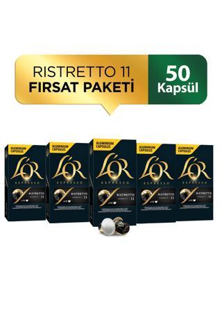 L'OR - Ristretto - Intensity 11 - Nespresso Uyumlu Kapsül Kahve Fırsat Paketi 10 x 5 Paket (50 Adet)