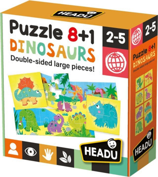 Carioca Headu 8+1 Çift Taraflı Dinazor Puzzle