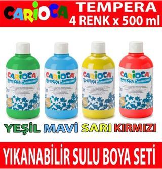 Carioca Tempera Yıkanabilir Sulu Boya Seti 4 Renk X 500 ml.