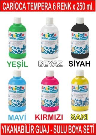 Carioca Tempera Yıkanabilir Sulu Boya Seti 6 Renk X 250 ml.