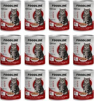 Foodline Biftekli Yetişkin Kedi Konservesi 400 Gr x 12 Adet