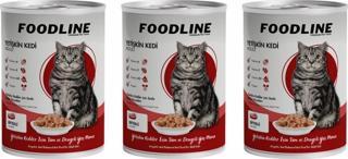 Foodline Biftekli Yetişkin Kedi Konservesi 400 Gr x 3 Adet