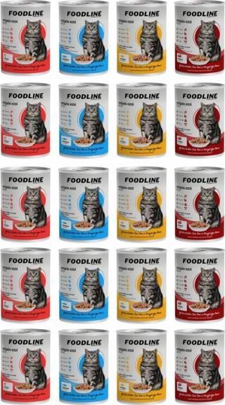 Foodline Karışık 4 çeşit Yetişkin Kedi Konservesi 400 Gr x 20 Adet