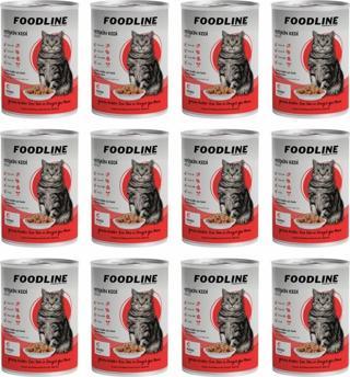 Foodline Kuzu Etli Yetişkin Kedi Konservesi 400 Gr x 12 Adet