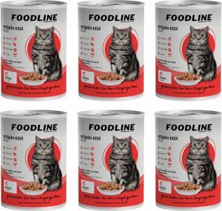 Foodline Kuzu Etli Yetişkin Kedi Konservesi 400 Gr x 6 Adet