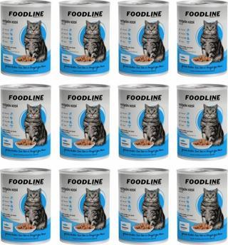 Foodline Somonlu Yetişkin Kedi Konservesi 400 Gr x 12 Adet