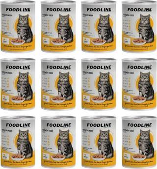 Foodline Tavuklu Yetişkin Kedi Konservesi 400 Gr x 12 Adet