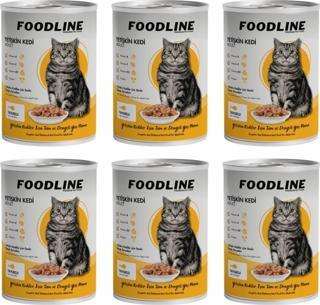 Foodline Tavuklu Yetişkin Kedi Konservesi 400 Gr x 6 Adet