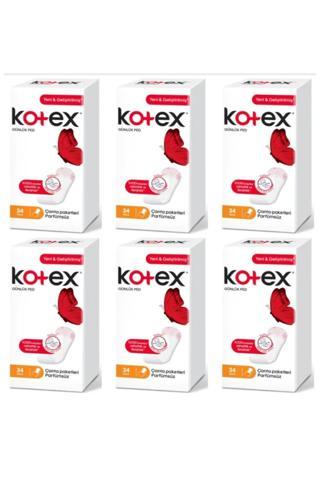 Kotex İnce Parfümsüz Günlük Ped 34'lü x 6 Paket