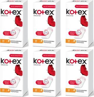 Kotex İnce Parfümsüz Günlük Ped 34'lü x 6 Paket