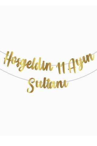 Masho Trend Gold Hoşgeldin 11 Ayın Sultanı Harf Afiş Banner - Bayram Banner - Kaligrafi Ramazan Banner