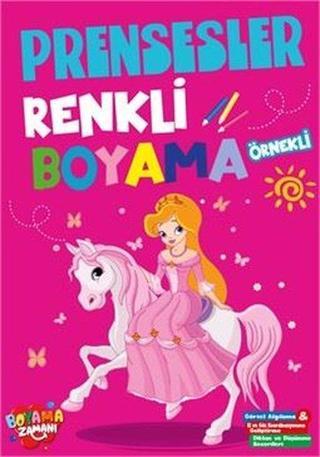 Prensesler - Renkli Boyama - Örnekli - Kolektif  - Boyama Zamanı Yayınları