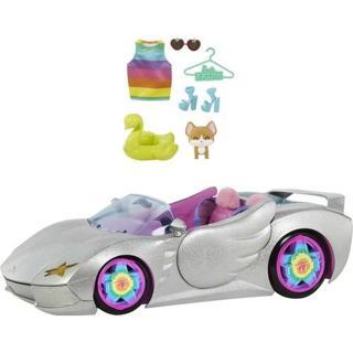 Barbie Extra Araba, ışıltılı gümüş rengi iki kişilik araba, HDJ47