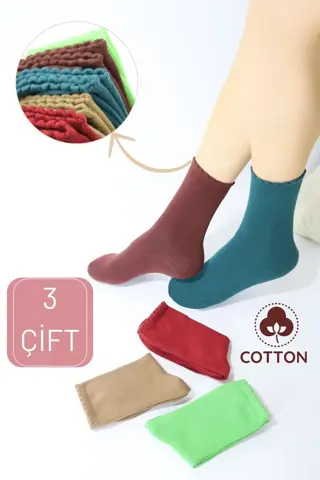 Kral Socks Pamuklu Penye Ter Emici 2X Korumalı Penti Model Patik Çorap (3 Çift) Asorti Renk
