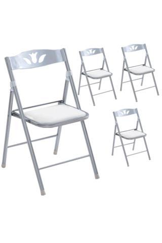 Weblonya Katlanır Mutfak Sandalyesi 4'lü Katlanabilir Sandalye