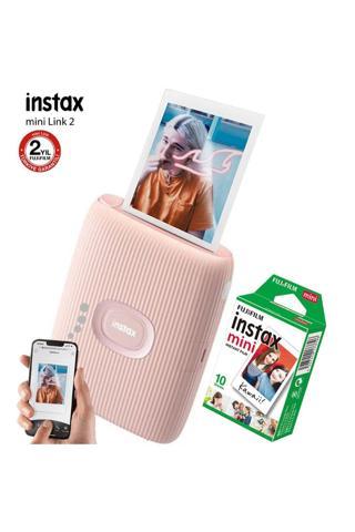instax Mini Link 2 Pembe Akıllı Telefon Yazıcısı ve 10’lu Mini Film