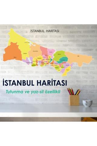 Pi Papers Renkli Istanbul Haritası, Yapışkansız Kendiliğinden Tutunan, Pratik, Statik Akıllı Kağıt Harita