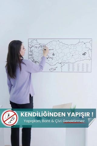 Pi Papers Türkiye Haritası - Yapışkansız Tutunan, Taşınabilir Pratik Kullanışlı, Yazılıp Silinen Akıllı Kağıt