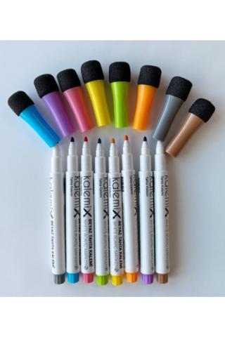 Pi Papers Yazı Tahtası Kalemi Seti - 8 Renk Mıknatıslı Kalem, Statik Akıllı Kağıt Tahta Kalemi
