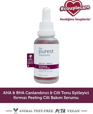 The Purest Solutions Aha & Bha Canlandırıcı & Cilt Tonu Eşitleyici Kırmızı Peeling Cilt Serumu 30 Ml (aha 10% + Bha 2%)