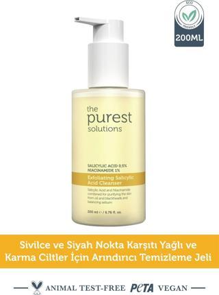 The Purest Solutions Yağlı Ve Karma Ciltler Için Siyah Nokta Karşıtı Temizleme Jeli 200 Ml