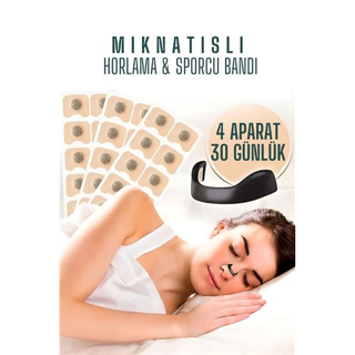 HSNET Manyetik Burun Bandı - 30 GÜNLÜK Sporcu Burun Bandı - Horlama Önleyici Azaltıcı - 4 Far