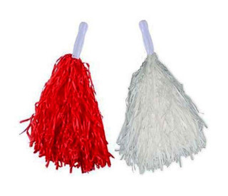 1 Çift Kırmızı Beyaz Renklerde 23 Nisan Gösteri Ponponu (4887)