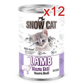 Snow Cat Kuzu Etli Yavru Kedi Konserve 400 gr 12 Adet