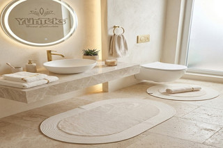 Rabbit Soft Hasır Dekoratif Klozet Takımı / Banyo Paspası / Modern / Şık /Lüx / Banyo Halısı
