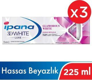 İpana 3Dwhite Luxe Glamourous White Beyazlatıcı Diş Macunu 225 Ml ( 75Ml X 3 )