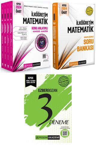 Pegem Akademi  2024 KPSS ÖABT İlköğretim Matematik Konu Anlatımlı 4 Kitap-Soru Bankası-Ezberbozan 3 Deneme Hediye Pegem Akademi Yayıncılık