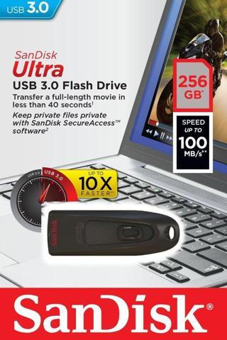 Sandisk 256GB USB 3.0 Flash Bellek  Ultra 100MB/s SDCZ48-256G-U46