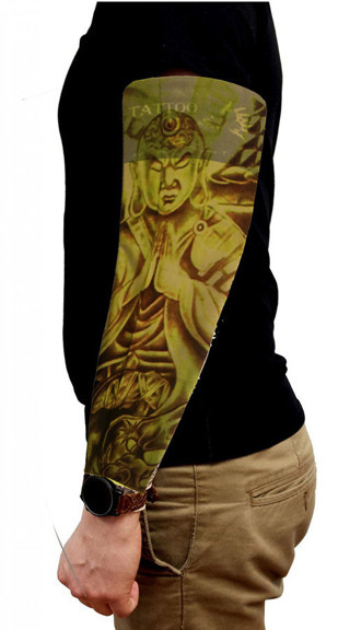 Giyilebilir Kol Dövmesi Çorap Dövme 3D Baskılı Kol Bacak Dövme 2 Adet Model 4