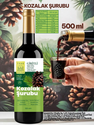 Kozak Bergama Vakfı Kozalak Şurubu 500 ml Giritli Metin Efendi