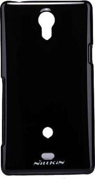 Nillkin Xperia T LT30p ile Uyumlu Parlak Sert Kauçuk Kılıf Siyah