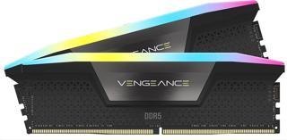 CORSAIR CMH32GX5M2B6400C32 32GB (2x16GB) VENGEANCE RGB DDR5 DRAM 6400MT/s CL32 MEMORY KIT BLACK