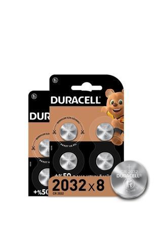 Duracell Özel 2032 Lityum Düğme Pil 3V, 8 Li Paket (CR2032)