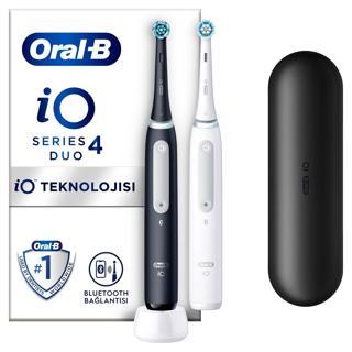 Oral-B iO 4 Şarjlı Diş Fırçası Seti 2'li - Mat Siyah / Beyaz