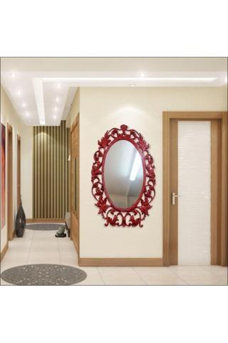 M3Decorium 103Cm İşlemeli Desenli Büyük Kapı Yanı Salon Rustik Boy Aynası