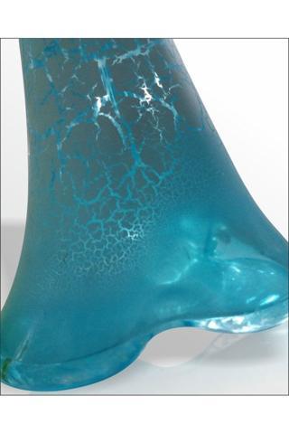 M3Decorium 80Cm Uzun Derin Çatlatma Beyaz Mor Mavi Renkli Cam Fil Ayağı Vazo