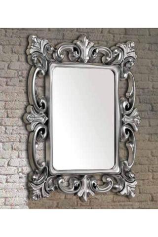M3Decorium Gümüş Yaldız 58X77Cm Dev Büyük Banyo Salon Koridor Yatak Odası Etajer Kolon Duvar Antre Boy Aynası