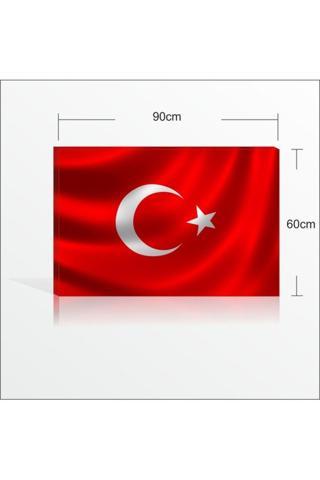 M3Decorium Ofis Okul Karakol Duvarı İçin 60 x 90 Cm Türk Bayrağı Kanvas Tablo