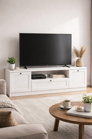 Sarmobi Terra Tv Ünitesi 160x46x35 cm Beyaz - Modern Tasarım