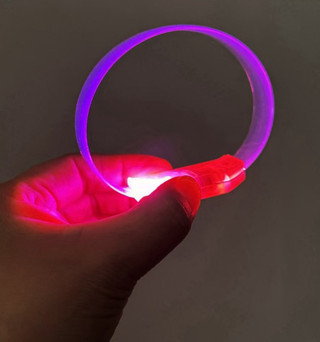 Hedivio 3 Modlu Pilli LED Işıklı Esnek Parti Bilekliği Pembe