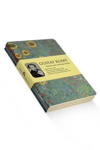 Gustav Klimt 4'lü Defter Seti 2 - Portraits And Landscapes Series - Çizgisiz - 64 Sayfa - 14x21cm
